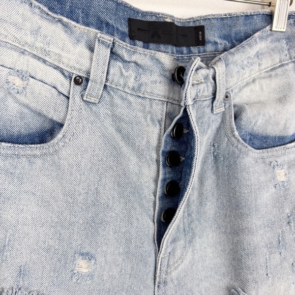 Alexander Wang X Denim Distressed Cuffed Boyfriend Jeans Sz 29 - Picture 8 of 9